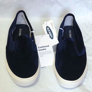 Old Navy Velvet Sherpa Lined Slip on Sneakers